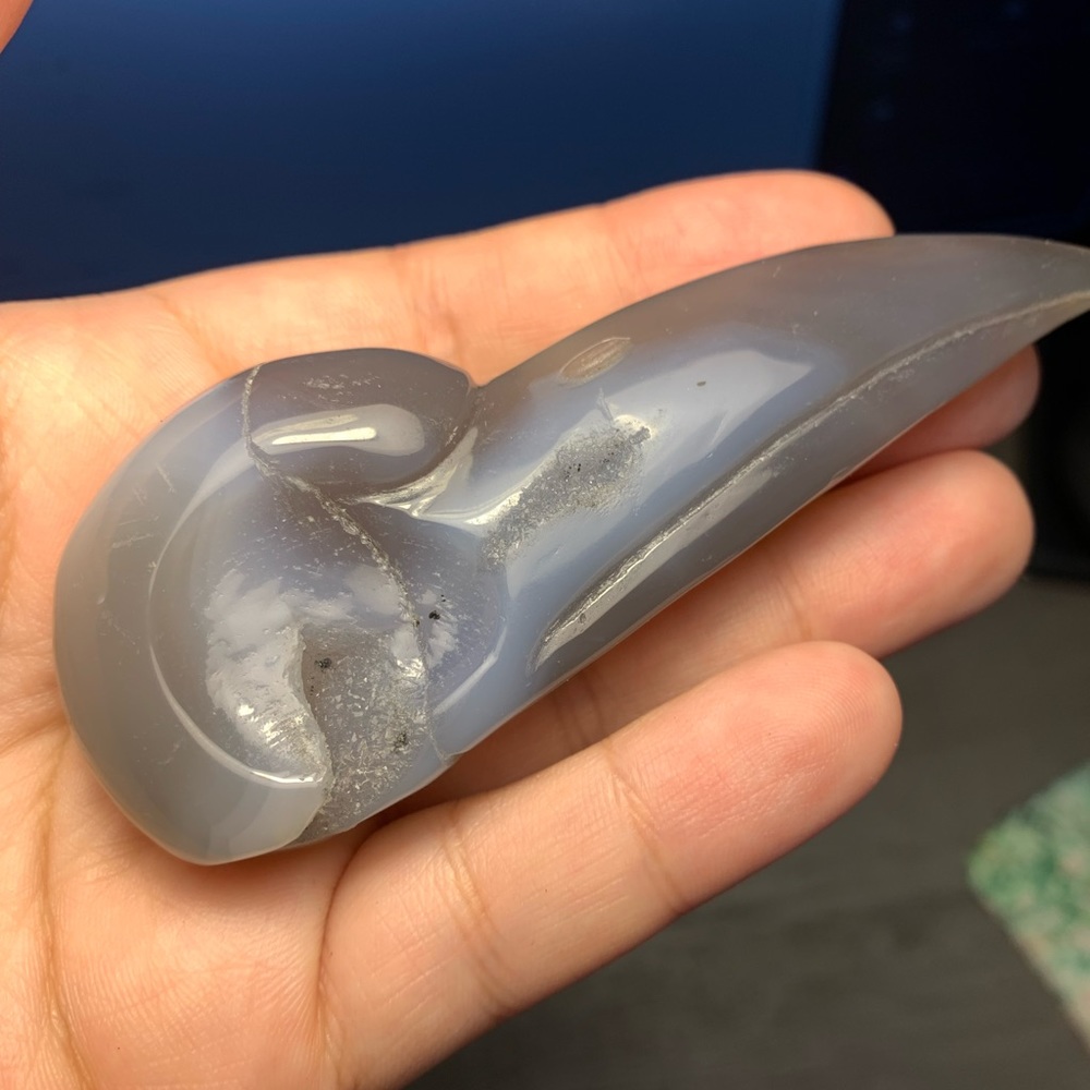 Druzy agate raven skull